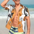 thumbnail image 7 of Honeii Funny Cats Print Men’s Hawaiian Shirt,Classic Button-Down Short Sleeve Shirt, for Beach, Vacation, and Outdoor Activities,Medium, 7 of 7