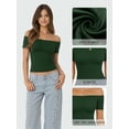thumbnail image 4 of MOYIKO Off The Shoulder Tops for Women Short Sleeve Slim Fit Shirts Basic Clothes 2026 Fashion, 4 of 7