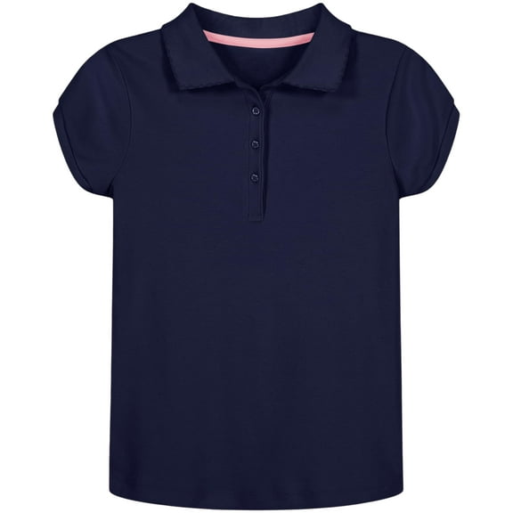 Polo Nautica para niñas, uniforme escolar, manga corta, azul marino, 12-14 Plus