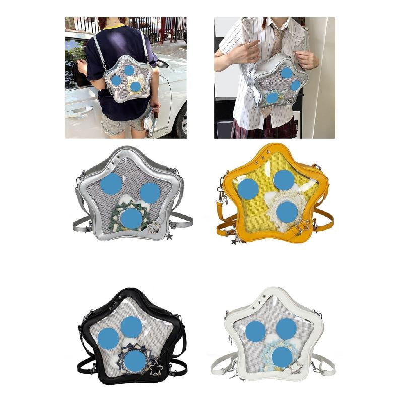 ROZYARD Star Shaped Ita Bag Pins Display Crossbody Bags PU Backpack for Womens