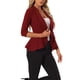 thumbnail image 4 of CHAQUETA BLAZER CLÁSICA ABIERTO INSPIRAR CHIC PARA MUJER CON CUELLO DRAPEADO Y MANGAS 3/4 CON VOLANTES, EXTERIORES ROJO, 4 of 6