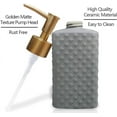 thumbnail image 3 of Gold Soap Dispenser, Ceramic Lotion Pump Bottle with Refined and Vintage Emboss, Home Decoration for Bathroom or Kitchen (White), 3 of 15