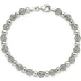 thumbnail image 4 of Sterling Silver Rhodium-Plated Polished Beaded 7.5In Bracelet (Width 6) (Length 7.5) - Jbsp, 4 of 5