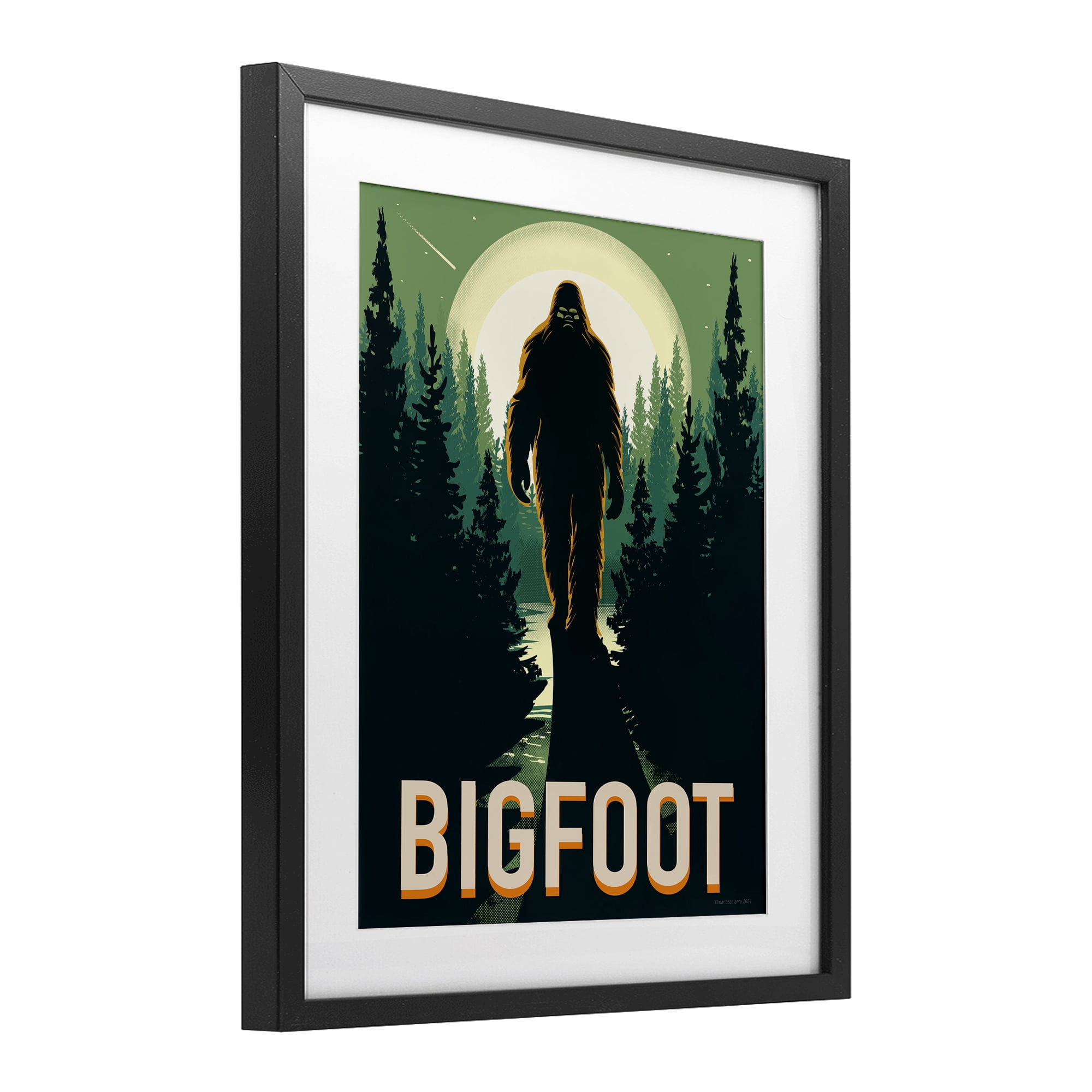Stupell Industries Cryptid In The Woods Black Framed Print Under Glass, design by Omar Escalante