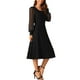 thumbnail image 4 of Vestido de manga larga de malla con volantes para mujer INSPIRE CHIC, cuello redondo, plisado, tejido de punto midi, vestidos de suéter casuales, 4 of 5
