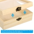 thumbnail image 4 of Unique Bargains 6x6 Wooden Shadow Box Display Case Memory Box with Glass Window, Natural Color 2 Pack, 4 of 5