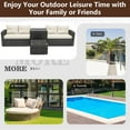 thumbnail image 2 of Rattan Patio Sofa Set, 4 Pieces Outdoor Sectional Furniture, All-Weather PE Rattan Wicker Patio Conversation, Cushioned Sofa Set with Glass Table & Storage Box for Patio Garden Poolside Deck, 2 of 10