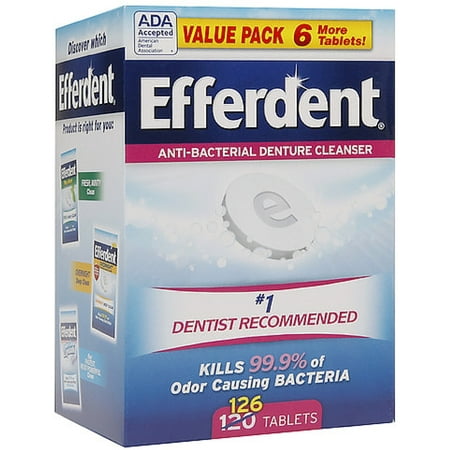 Efferdent Original Anti-Bacterial Denture Cleanser Tablets 126 ea (Pack of 2)