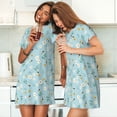 thumbnail image 4 of Yiaed Bee Flower Print Women's Loose-Fit Short Sleeve Nightgown, Soft and Comfortable Sleep Dress for Relaxation and Sleepwear, 4 of 6