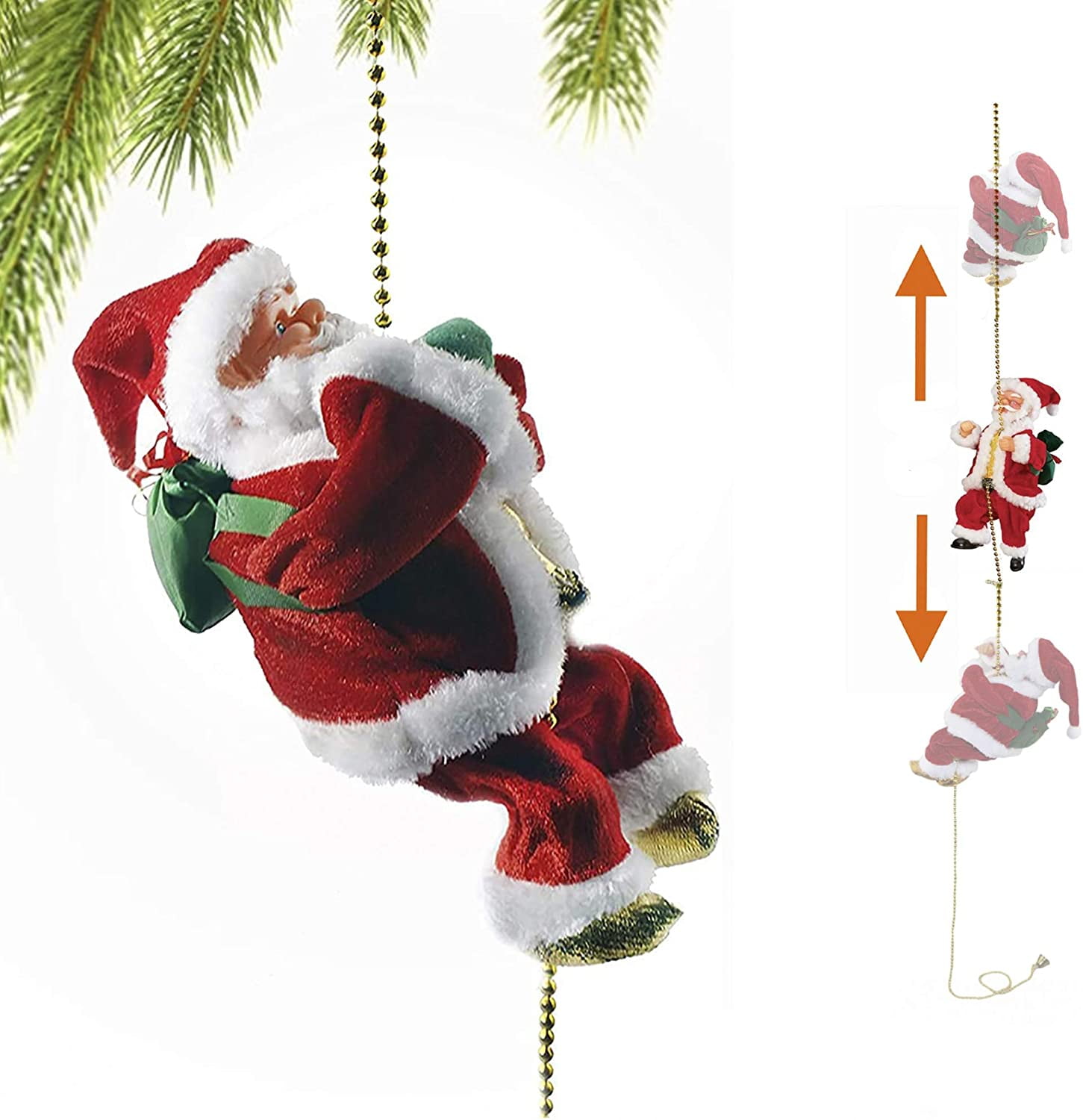 The Christmas Workshop Hiding Plush Santa In Giftbag Xmas Decoration Animated 
