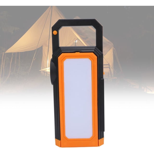 Foldable Dual-Sided Solar Camping Lantern for Outdoor Emergency - Orange