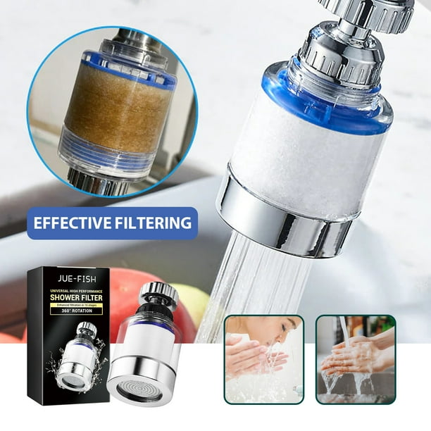 Filtro de purificación de agua para grifos | Boquilla de refuerzo universal | Dispositivo de extensión lavable desmontable | Rotación de 360° | Presurización de filtración antisalpicaduras | Se