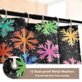 thumbnail image 4 of Colorful Snowflakes Bathroom Accessory Curtain Sets Bath Curtain Anti-Slip Mats and Toilet Pad 66x72in, 4 of 8