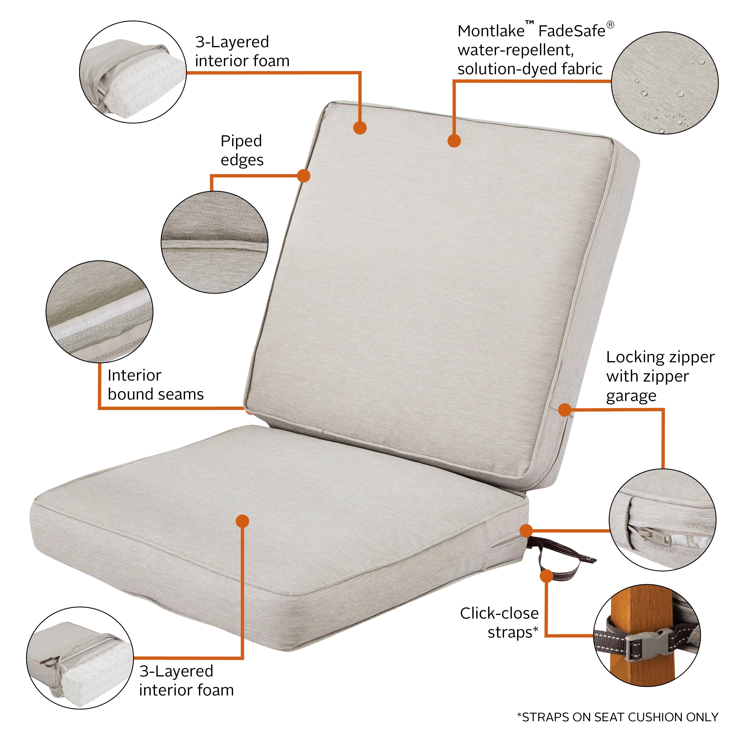 Patio chair cushions 44 x 20 outlet
