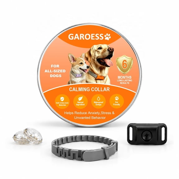 Dog Calming Collar, Pheromone Collar for Dogs(Upgraded Herbal Bead), for Dog Anxiety Relief, Stress Separation, Reduces Barking, Long‑Lasting, Adjustable, Waterproof-Black (3Refills 1Tags 1Collar)