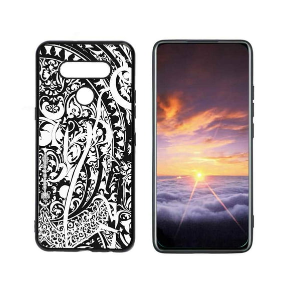 Black-White-Gothic Phone Case, Degined for LG Q51 Case Men Women, Flexible Silicone Shockproof Case for LG Q51