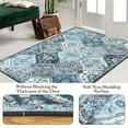 thumbnail image 3 of Hasoo Washable Living Room Area Rug 8x10 ft Large Modern Floral Soft Stain Resistant Indoor Blue Carpet, 3 of 5