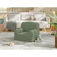 thumbnail image 2 of 2-in-1 para niños couch comfy para niños pequeños couch that folds out to convertible sofa y lounger foam para niños chair con soft sherpa gift para girls y boys (green crown grande), 2 of 7