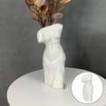 thumbnail image 4 of Creative Abstract Human Head Shape Ceramic Vase for Dried Flowers, Flowerpot for Home, Apartment, Workplace , 9.5x9x22.5cm White, 4 of 8