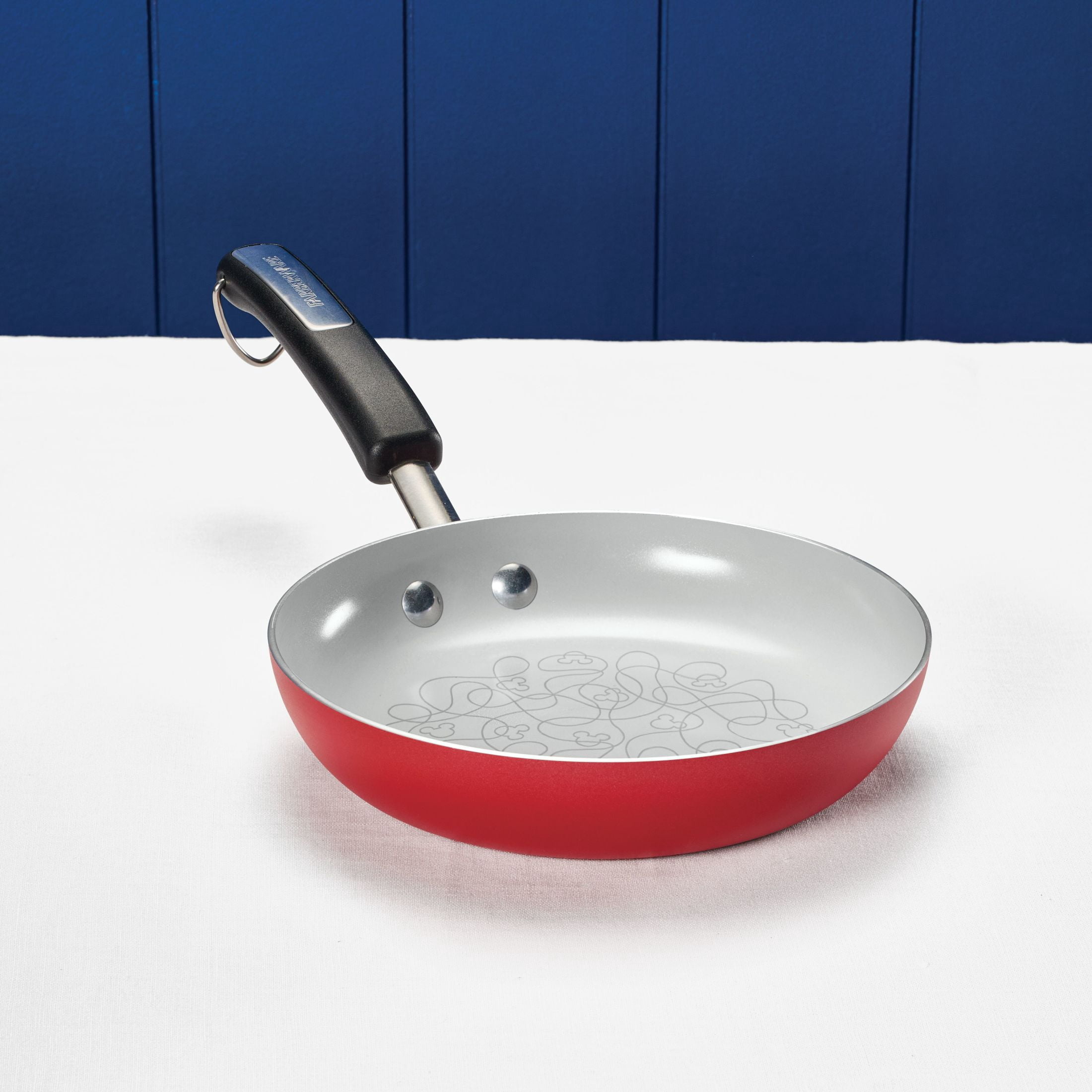 Farberware Disney Bon Voyage 8 Inch Ceramic Nonstick Frying Pan, Dishwasher Safe, Red