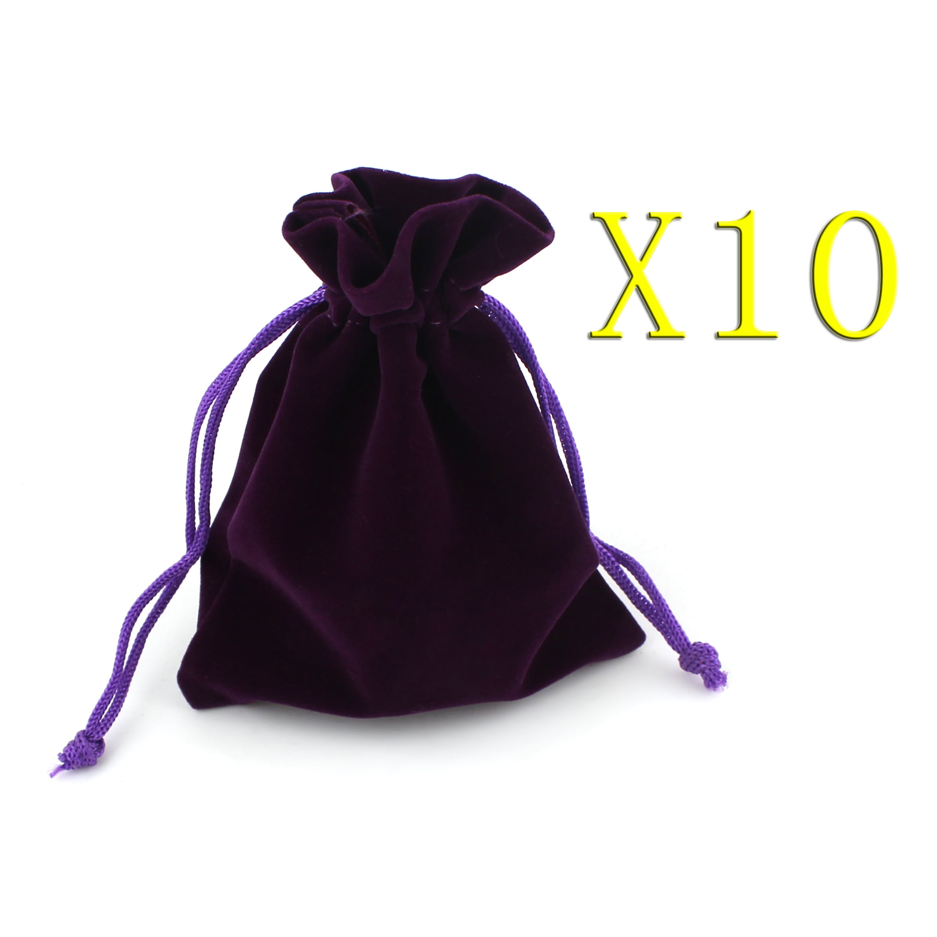 10 Black Velvet Jewellery Drawstring Wedding Gift Bag Favour Pouches 7cm x 9cm 