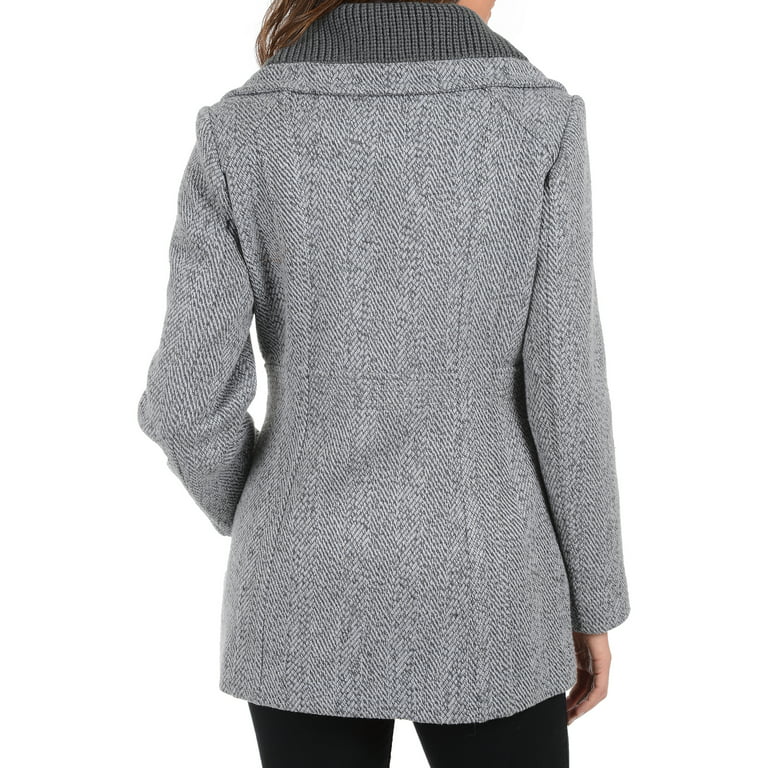 Kensie Women's Wool Blend Zip Up Coat - Walmart.com