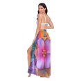 thumbnail image 3 of FORMRS Womens Beach Sarong Semi-Sheer Bikini Wrap Skirt Swimsuit Cover-ups, Large Purple Flowers, 3 of 7