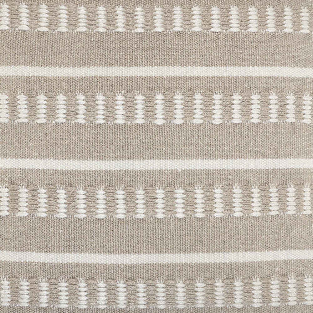 Harlow Hill Bailey 24" x 24" Tan/White Striped Outdoor Adult Decorative Throw Pillow Cover