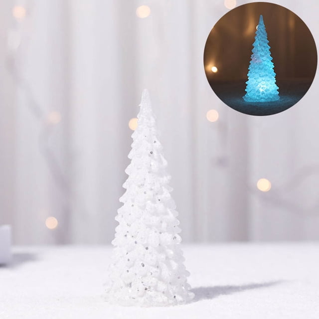 Xihbxyly Luz Nocturna de Árbol de Navidad, Diseño Led Colorido, Cambio de Color Automático de Bajo Consumo, Decoración Perfecta para El Hogar, Ambiente Relajante, Funciona con Pilas, Tamaño de 17 Cm