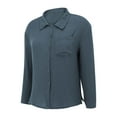 thumbnail image 6 of Godom Womens V Neck Long Sleeve Button Down Blouses Tops Oversize Leisure Shirt, 6 of 6