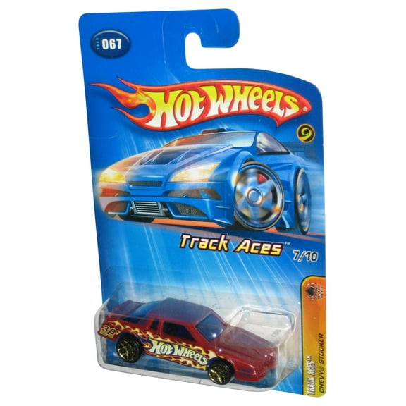 Hot Wheels Track Aces 7/10 (2006) Red Chevy Stocker Toy Car #067
