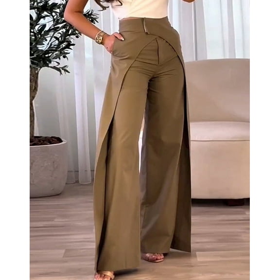 European And American Cross-design Casual Wide-leg Pants