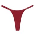 thumbnail image 2 of opolski Women Thongs Thin Low Waist Solid Color Soft Breathable Anti-septic Seamless Moisture-wicking Quick-drying Lady Briefs Underpants Sexy Female Underwear, 2 of 8