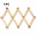 thumbnail image 1 of Perchero de pared de madera Happon con 10 ganchos expandibles estilo acordeón, versátil, para habitación infantil, baño, dormitorio, sala de estar y cocina, 1 unidad., 1 of 7