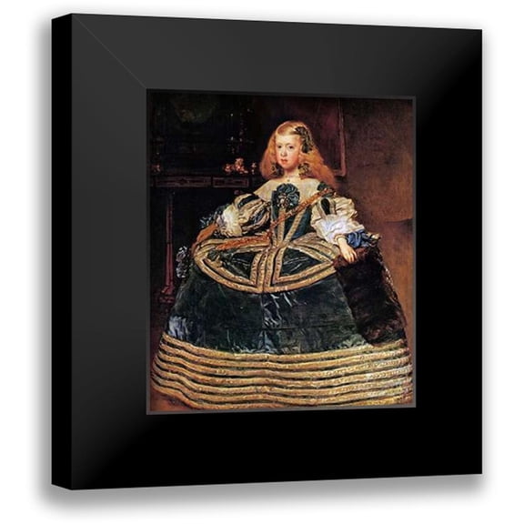 Velazquez, Diego 12x14 Black Modern Framed Museum Art Print Titled - The Infanta Margarita In A Blue Dress