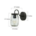 thumbnail image 3 of LNC 1-Light Farmhouse Brown Bathroom Vanity Light with Mason Jar Glass, 3 of 8
