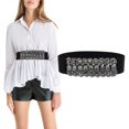 thumbnail image 2 of Prolriy Belts for Women Fashion Crystal Beaded Elastic Wide Belts for Daily Travel Womens Belt Grey, 2 of 7