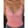 thumbnail image 3 of Cenuakty Women's Lace Patchwork Cami Tops Summer Spaghetti Strap V Neck Camisole Basic Tank Tops, 3 of 8
