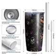 thumbnail image 6 of 20oz Tumblers Halloween Pumpkins Skulls and Bats Stainless Steel Vacuum Insulated Double Wall Travel Tumbler Cups Mug with Lid and Straw,Cleaning Brush for Cold & Hot Drinks, 6 of 7