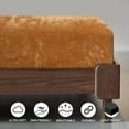 thumbnail image 4 of PHF Truly Velvet Fitted Sheet Queen Size, Luxury Super Soft Flannel Bottom Sheet with 15" Deep Pocket for Winter, Brown Sugar, 4 of 6