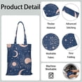 thumbnail image 5 of Celestial Astrology Canvas Tote Bag with Gothic Cosmic Pattern, Durable Eco-Friendly Reusable Shopping Tote for Women, Lightweight Foldable Handbag for Travel, 5 of 7