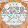 thumbnail image 2 of Round Elastic Table Cover 52 to 56 Inch, Bohemian Floral Design for Restaurant Use and Special Events on Circular Tables, 2 of 7