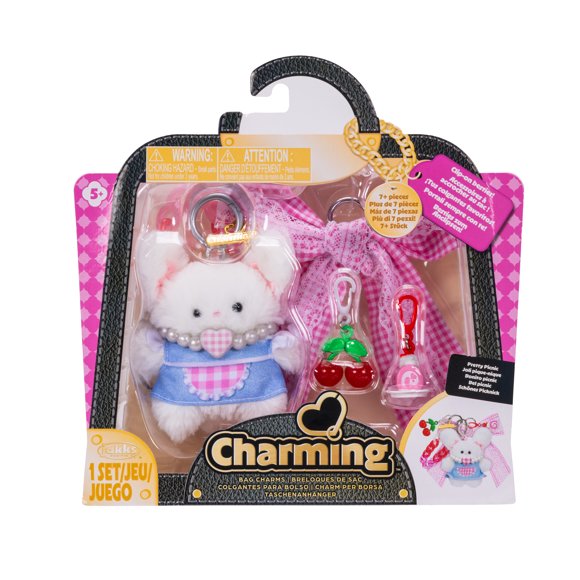 Charming Bag Charms Pretty Picnic Set with Plush Bunny & Accessories, 5+ Years
