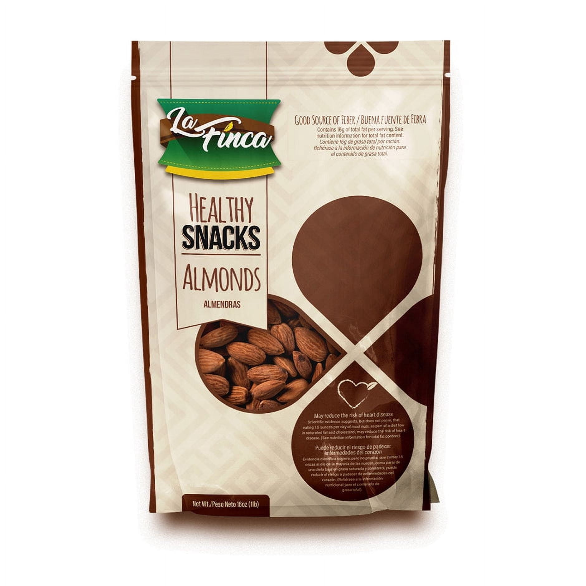 La Finca Almonds, Healthy Snacks, 1 lb, Individual pack, Non-GMO, Gluten-Free
