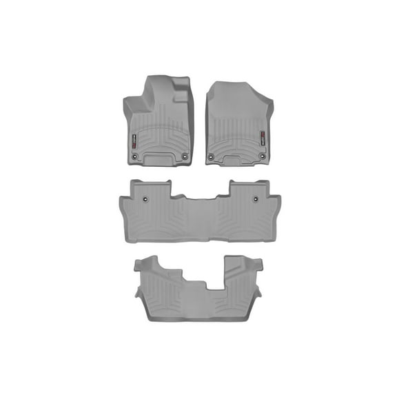WeatherTech Custom Fit FloorLiners compatible with 2016-2022 Honda Pilot - Complete Set (1st, 2nd, & 3rd Row), Grey