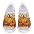 thumbnail image 1 of Nuevos zapatos planos con estampado de calabaza de Halloween para mujer, zapatos casuales deportivos clásicos para exteriores, zapatos de malla transpirables para verano y otoño, 1 of 5
