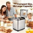 thumbnail image 2 of Máquina para hacer pan Rosewill 25 en 1 700 W 2 lb libre de BPA color plata, 2 of 7