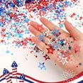 thumbnail image 2 of Red Blue White Twinkle Stars Table Confetti 4th of July Independence National Day American Theme Presidents Birthday Patriotic Party Foil Sequins Sprinkles Confetti Decorations, 0.1lb, 2 of 6