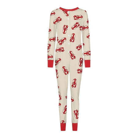 

Fridja Christmas Woman Mother Printed Xmas Family Matching Conjoined Home Pajamas Set