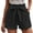 Black, variant on Sngxgn Shorts for Women Elastic High Waist Drawstring Lounge Shorts Rolled Hem Casual Soft Summer Cargo Shorts with Pockets(Black,S)